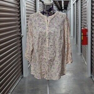 Lane Bryant NWT 18/20 PINK‎ button front blouse floral
